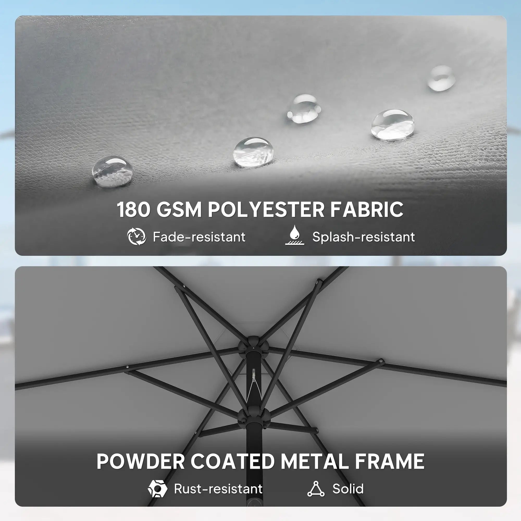 9FT Patio Umbrella, Outdoor Tilt Crank UV Protection Sun Umbrellas at Gallery Canada