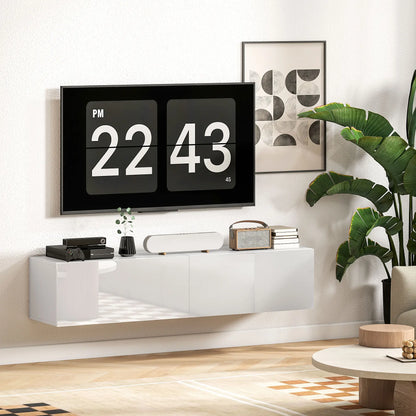 Floating TV Stand, Storage Cupboards for 45, 55, 65in TVs, Wall Mounted, White TV Stands at Gallery Canada