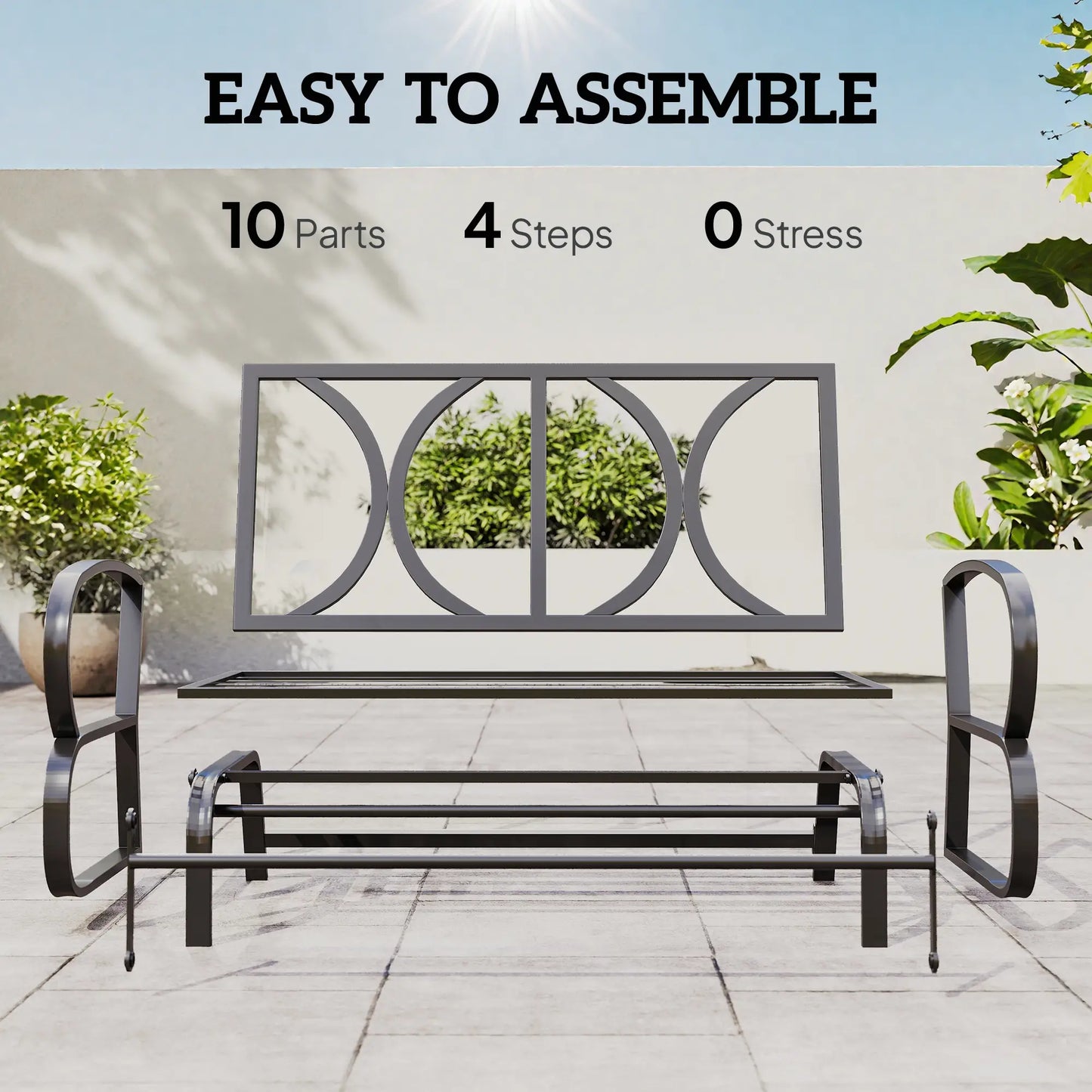 2-Person Outdoor Glider Chair, Steel Frame with Cushions, Red Outdoor Gliders at Gallery Canada