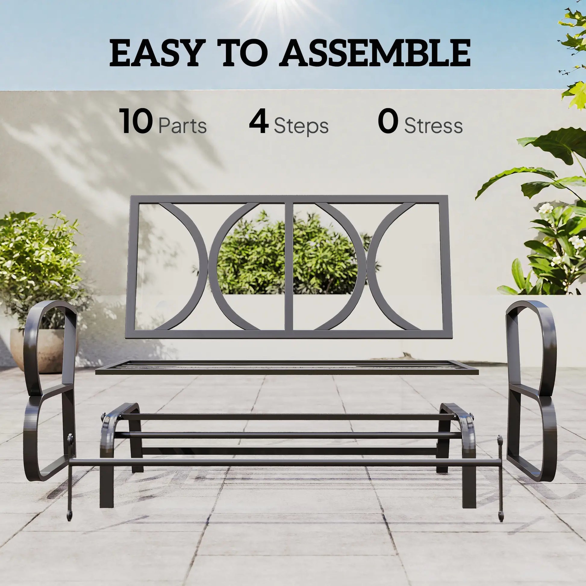 2-Person Outdoor Glider Chair, Steel Frame with Cushions, Red Outdoor Gliders at Gallery Canada