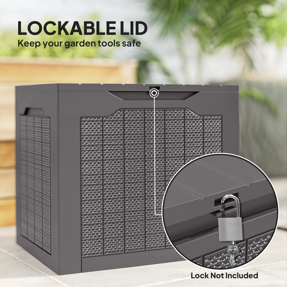 30 Gallon Resin Deck Box, Waterproof UV Resistant Outdoor Storage Deck Box & Outdoor Storage at Gallery Canada