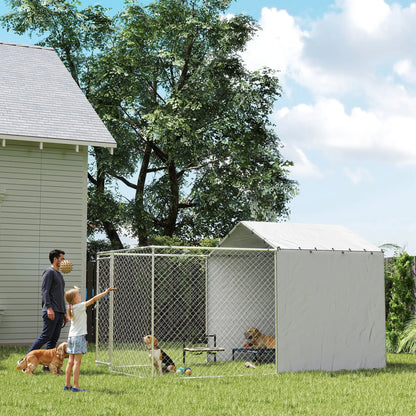 Galvanized Steel Dog Kennel, Waterproof UV-Resistant Cover, 13.1' x 7.5' x 7.5' Houses, Kennels & Pens at Gallery Canada