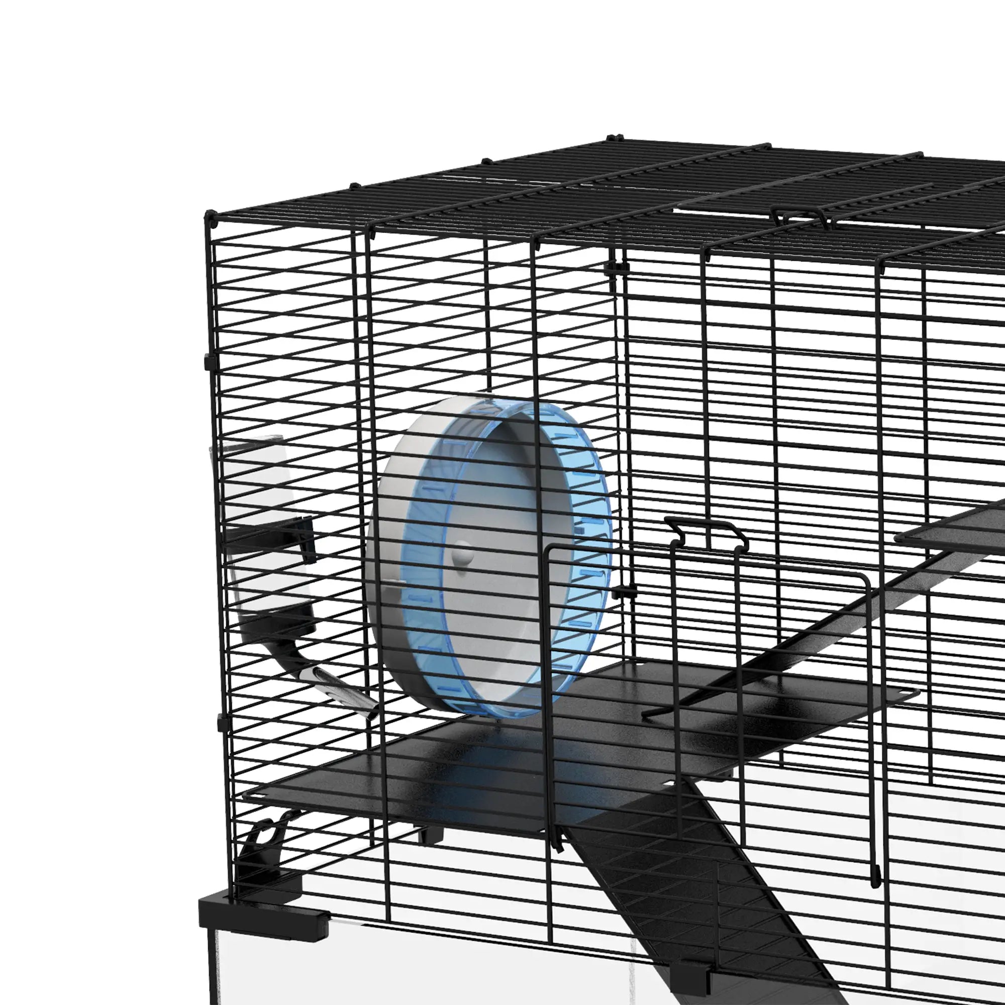 Hamster Cage, Gerbil Cage with Glass Basin, Small, Black Hamster Cages at Gallery Canada