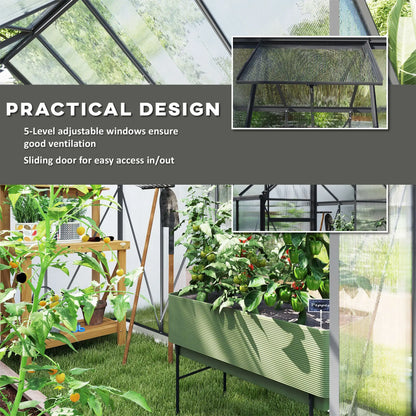6' x 8' x 6.5' Polycarbonate Greenhouse, Walk-in, Adjustable Roof Vent, Charcoal Grey Walk In Greenhouses at Gallery Canada