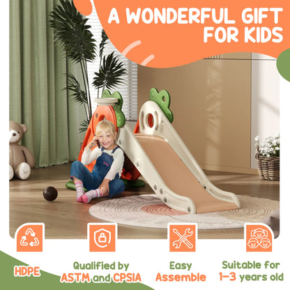 Foldable Toddler Slide, Basketball Hoop, Climber, 1-3 Years, Orange Gym Sets & Swings at Gallery Canada