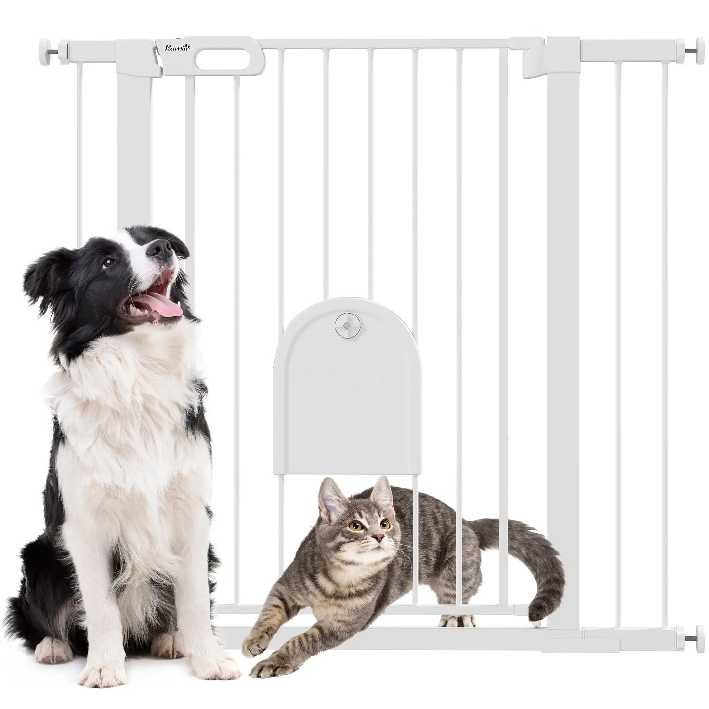 30"-41" Extra Wide Pet Gate, 35"H, Small Door, White Houses, Kennels & Pens at Gallery Canada