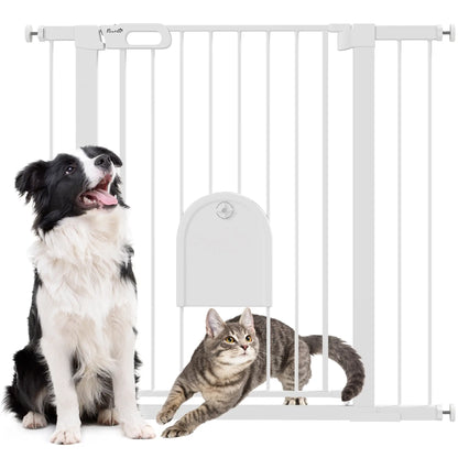 30"-41" Extra Wide Pet Gate, 35"H, Small Door, White Houses, Kennels & Pens at Gallery Canada