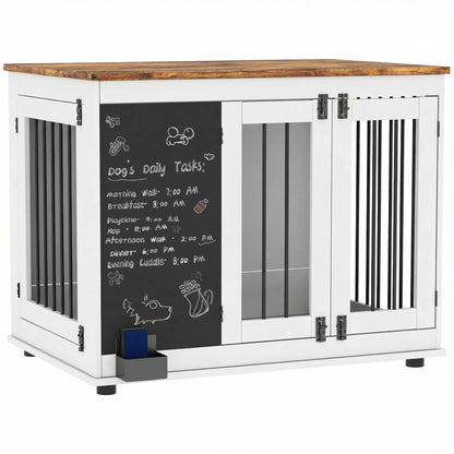 39" Dog Crate Furniture, Side End Table, Large Dogs, Blackboard, 3 Doors, White Houses, Kennels & Pens at Gallery Canada