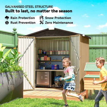 6.5' x 4' Outdoor Storage Shed, Metal Garden Shed, Yellow Sheds at Gallery Canada