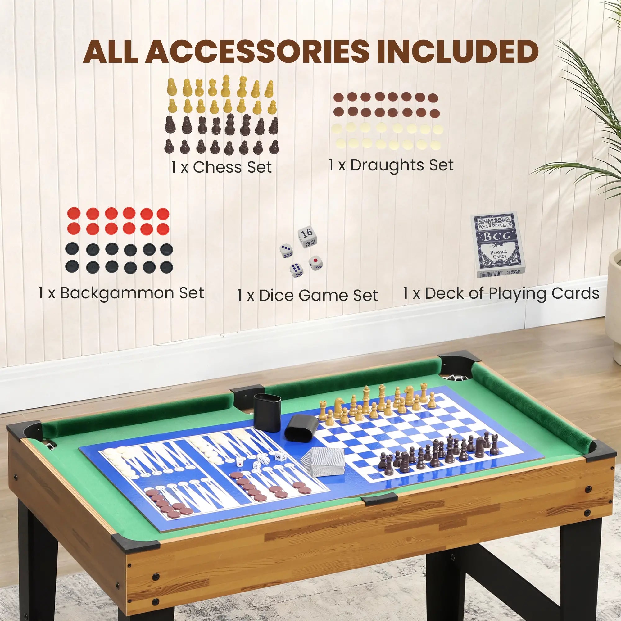 48 in Multi Game Table, 13-in-1 Combo, Light Walnut Game Tables at Gallery Canada