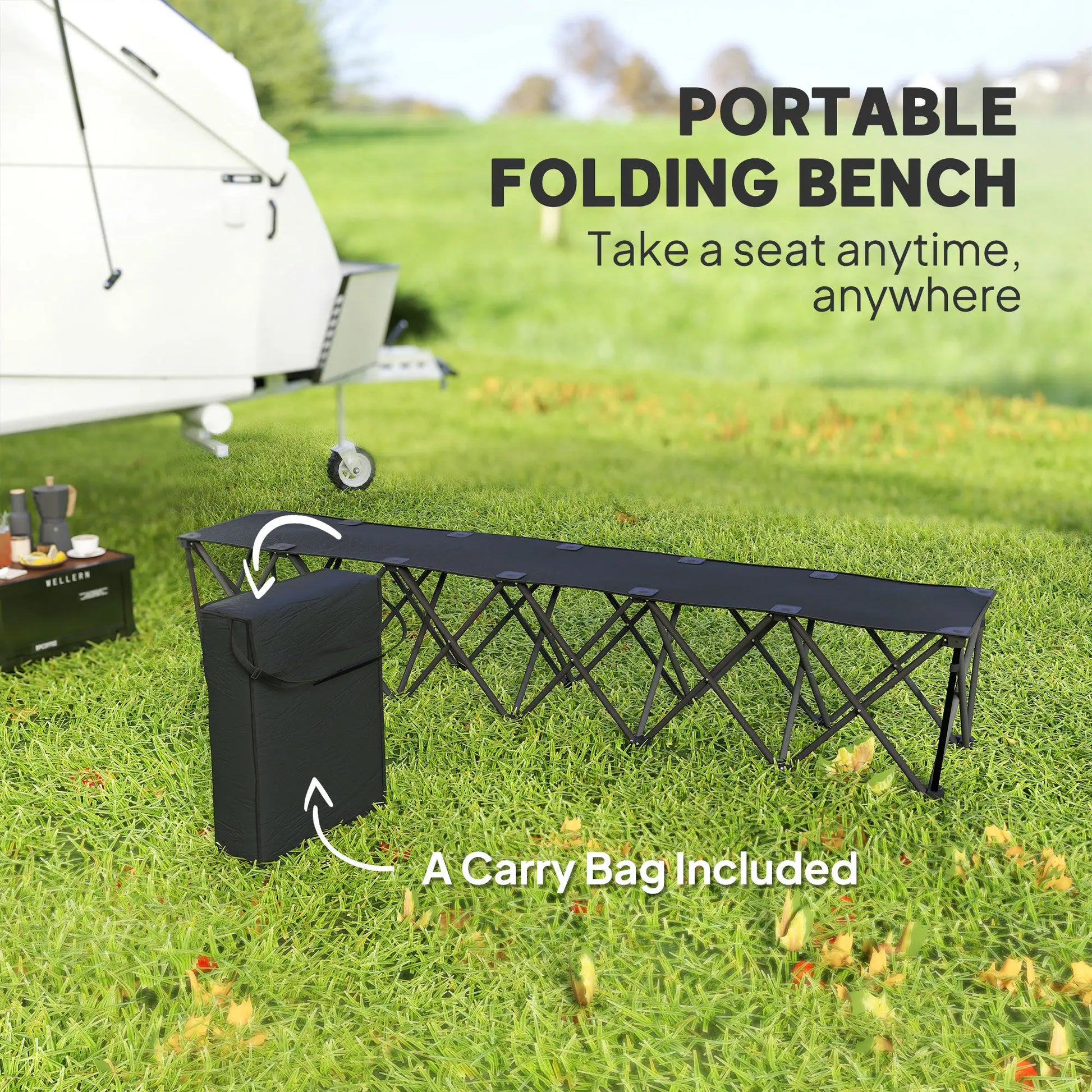 6-Seater Folding Camping Chair, Team Bench with Carry Bag Picnic Tables & Camping Chairs at Gallery Canada