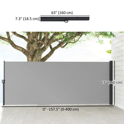 13' x 5' Retractable Side Awning, Outdoor Privacy Screen, Light Grey Retractable Side Awning at Gallery Canada