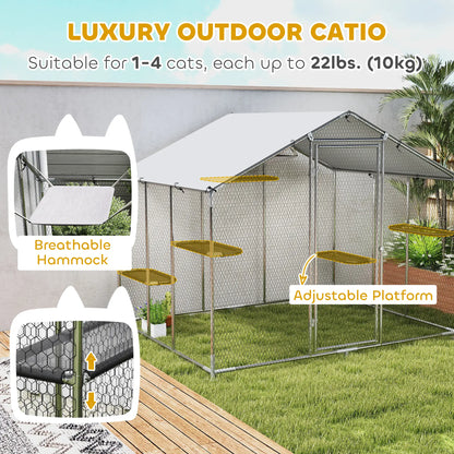 Large Catio Outdoor Cat Enclosure, Waterproof Cover, 94.5" W, Walk-in Patio Outdoor Cat Enclosures at Gallery Canada