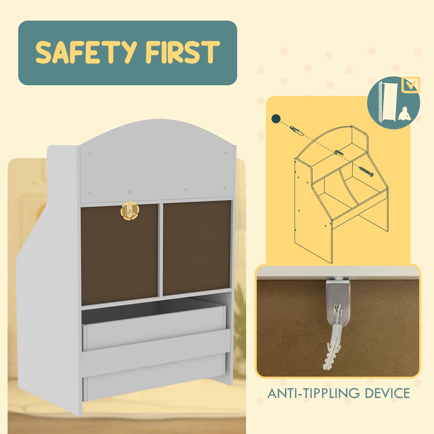 3 Tier Kids Bookcase with Drawer, 2 Storage Compartments, White Baby & Kids Storage at Gallery Canada