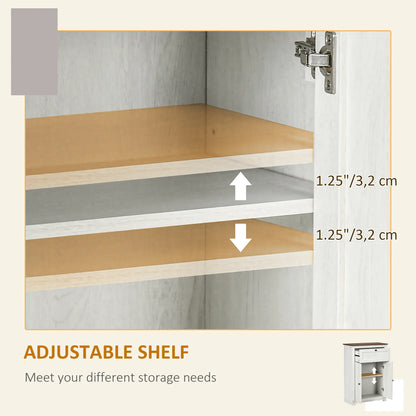 Farmhouse Sideboard Cabinet, Kitchen Living Room Storage, 23.6" x 11.8" x 34.4", White Kitchen Pantry Cabinets at Gallery Canada