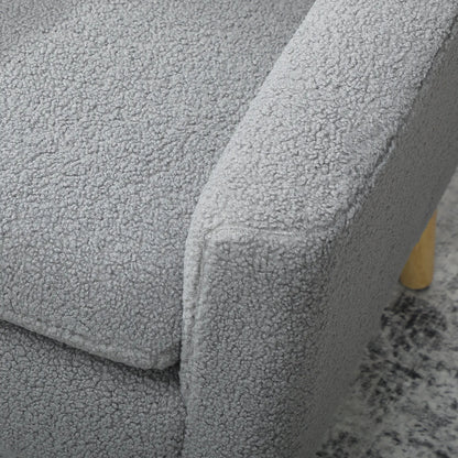 Modern Fabric Accent Chair, Upholstered Armchair with Wood Legs, Grey Accent Chairs at Gallery Canada