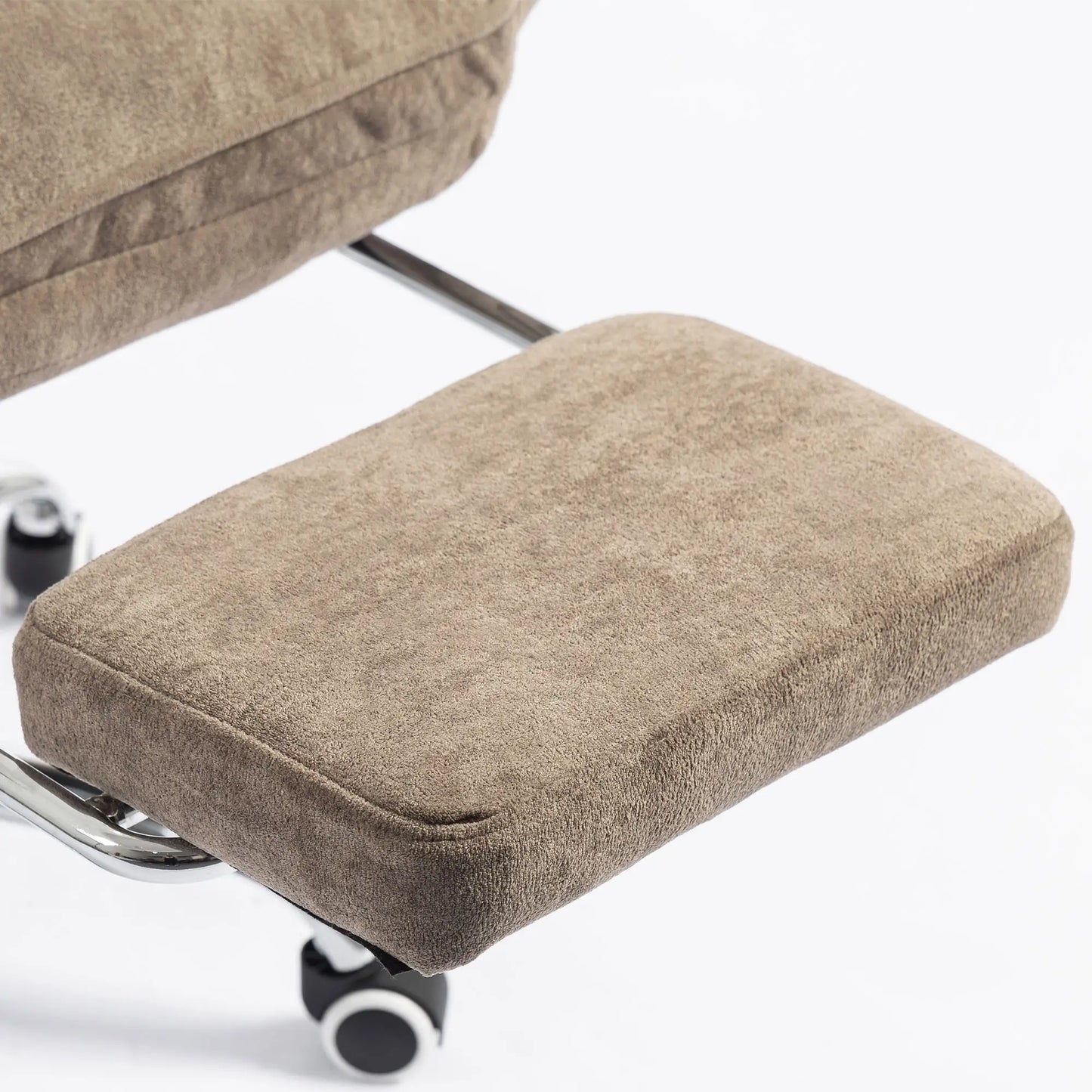 Criss Cross Chair With Wheels, Waterfall Armrests, Brown