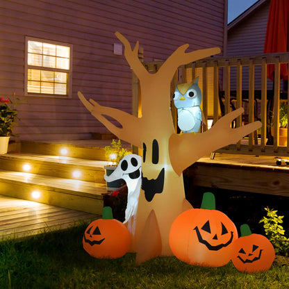 Inflatable Halloween Decoration, Haunted Tree with Owl, Ghost, Pumpkins, Outdoor LED Display, 6.5FT Halloween Decorations at Gallery Canada