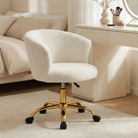 Armless Office Chair, Adjustable Height, Swivel Wheels, Mid Back, Gold Task Chairs Gold at Gallery Canada