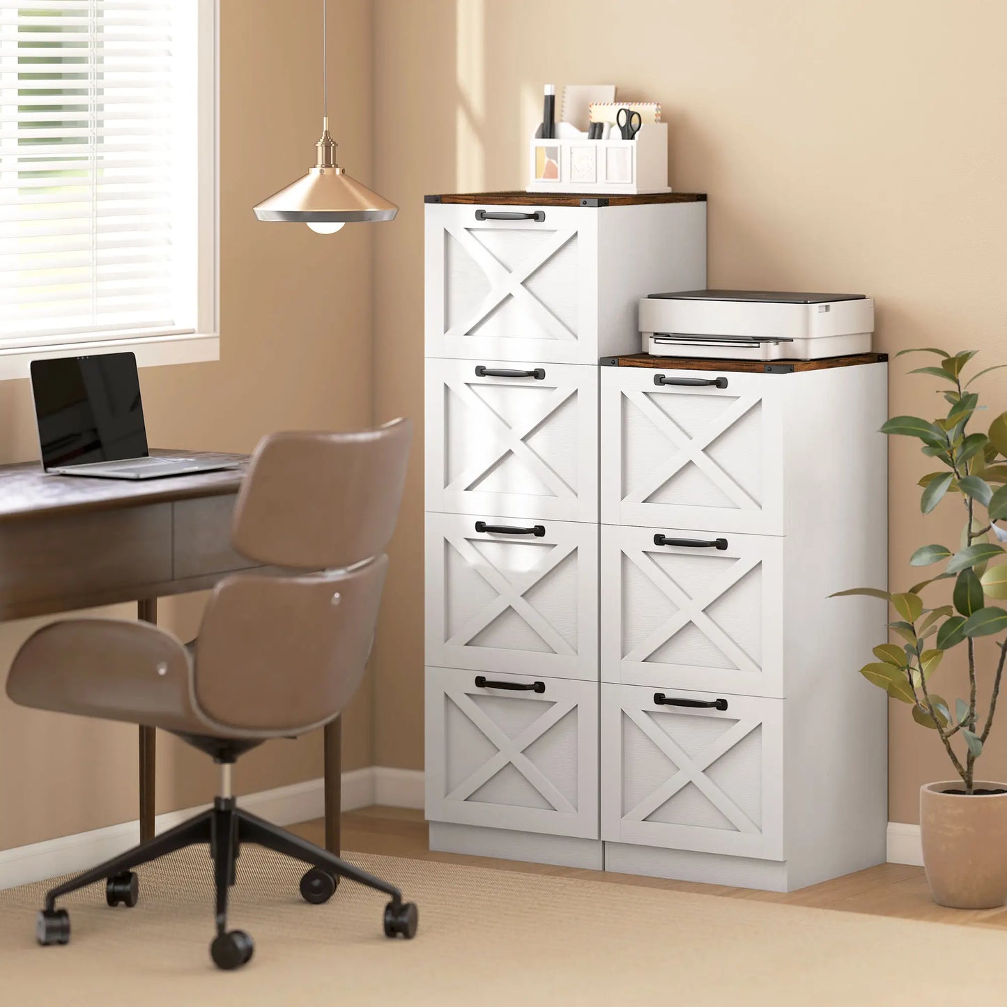 4 Drawer File Cabinet, Vertical Farmhouse Filing Cabinet, White Office Cabinets & Cupboards at Gallery Canada