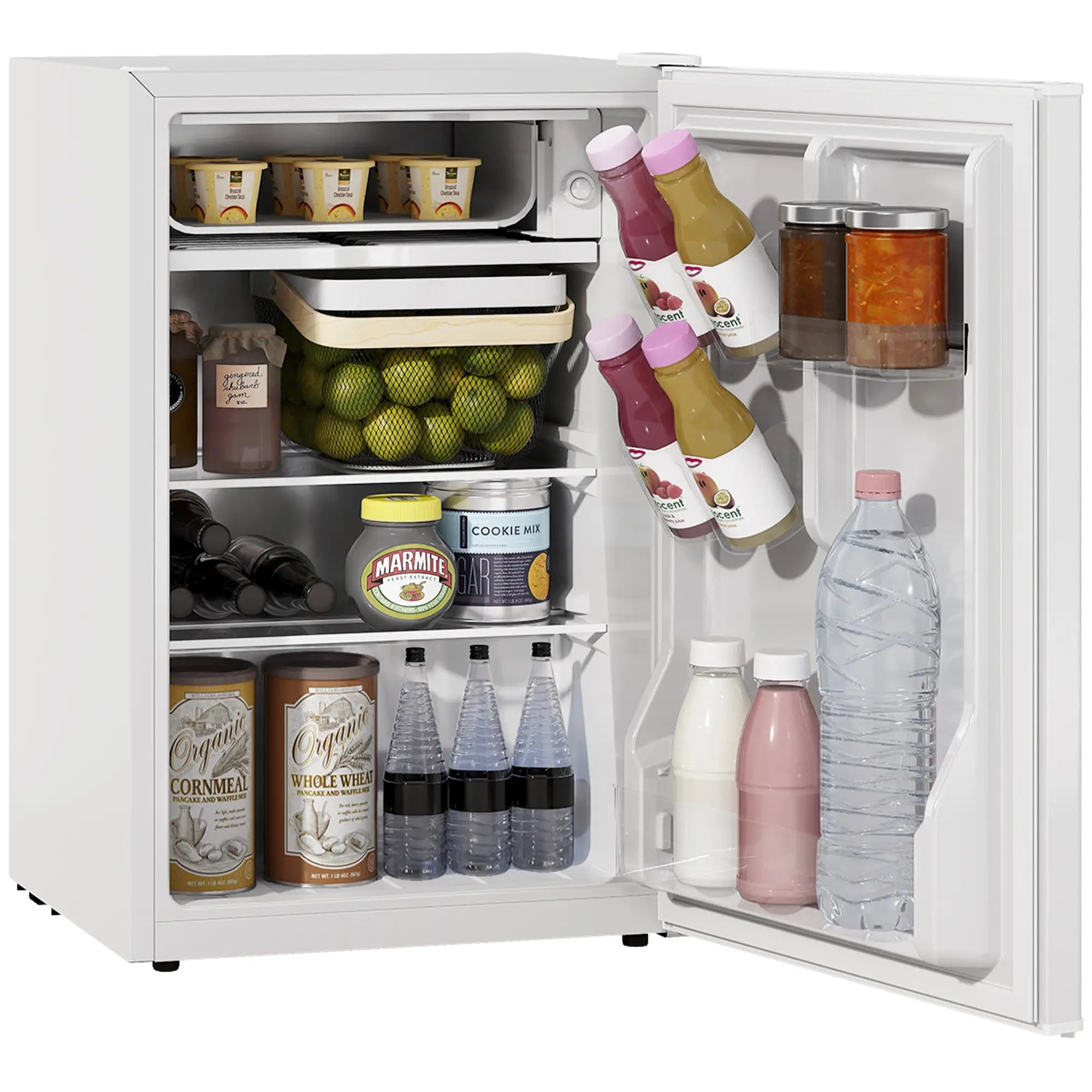 2.5 Cu.Ft Mini Fridge, Single Door Compact Refrigerator with Freezer, Adjustable Thermostat, Reversible Door, White Small Kitchen Appliances at Gallery Canada