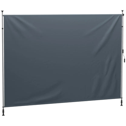 11.5' x 10' Manual Retractable Patio Awning, UPF30+ Water-Resistant, Dark Grey Patio Awnings at Gallery Canada