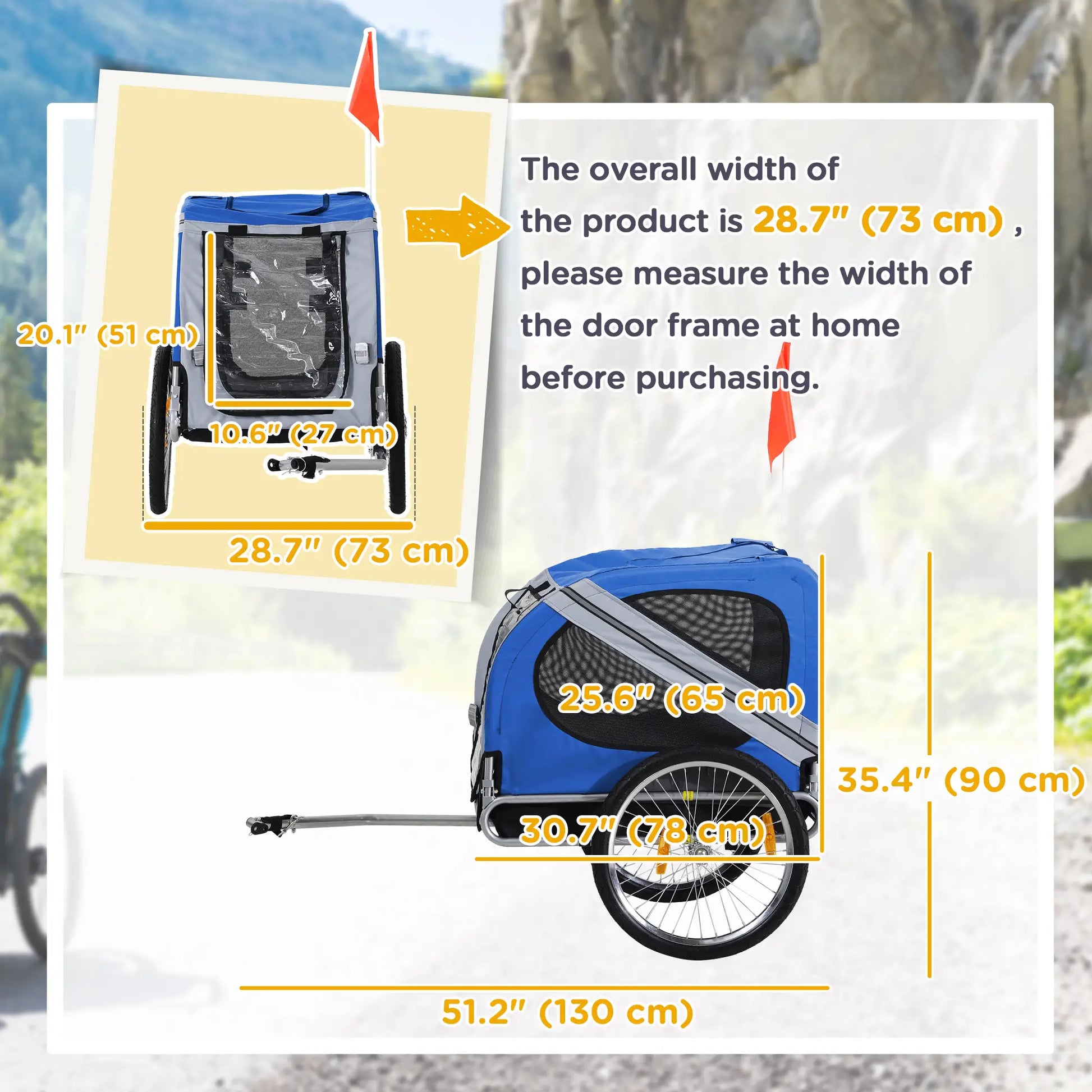 Dog Bike Trailer, Pet Cargo Carrier, 3 Entrances, Large Wheels, Mesh Screen, White Dog Bike Trailers & Strollers at Gallery Canada