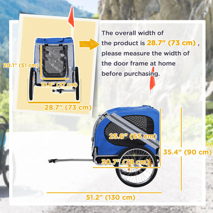 Dog Bike Trailer, Pet Cargo Carrier, 3 Entrances, Large Wheels, Mesh Screen, White Dog Bike Trailers & Strollers at Gallery Canada