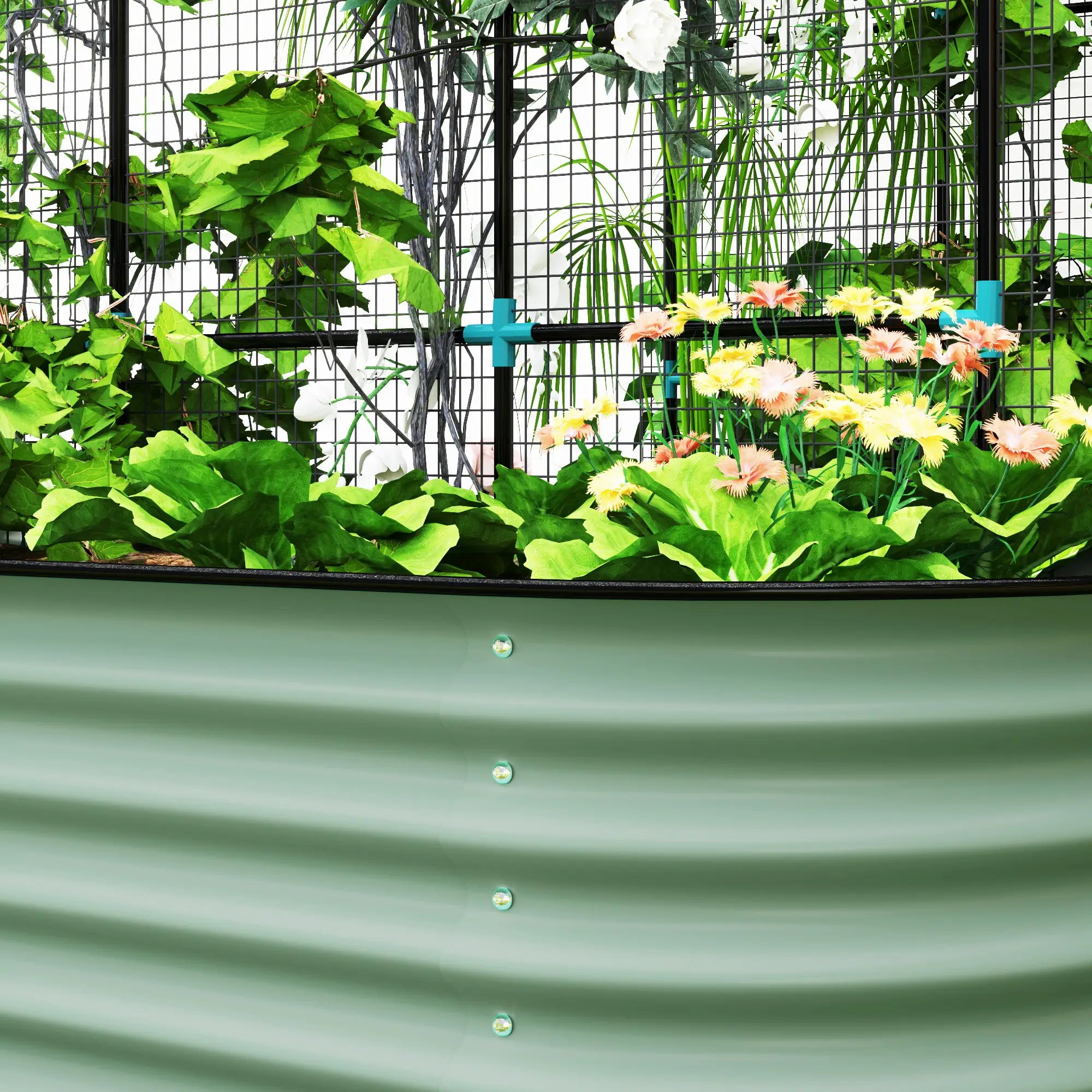 Galvanized Raised Garden Bed With Arch Trellis, Metal Planter Box Galvanized Planter Boxes at Gallery Canada