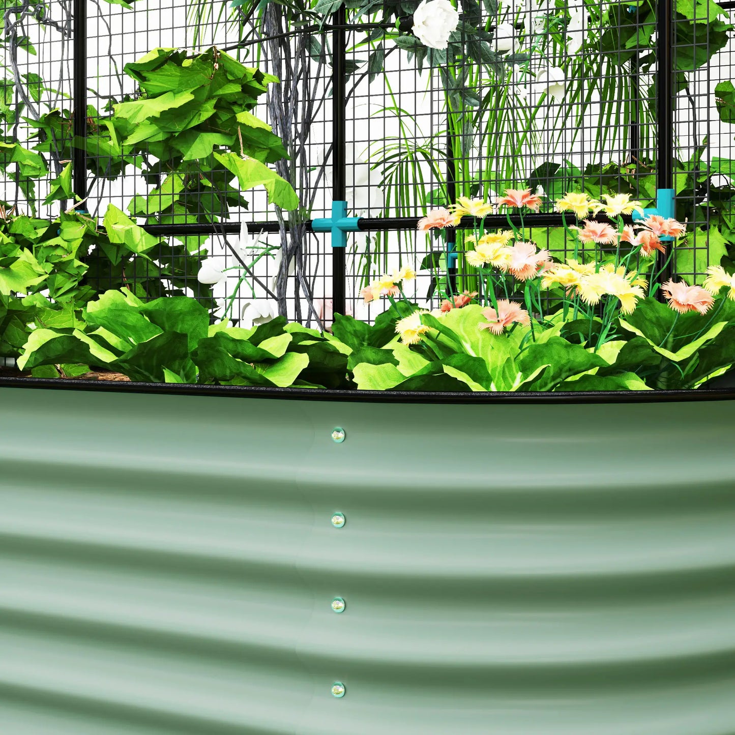 Galvanized Raised Garden Bed With Arch Trellis, Metal Planter Box Galvanized Planter Boxes at Gallery Canada