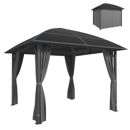 10' x 10' Hardtop Gazebo, Steel Frame, UV50+ Polycarbonate Roof, Light Grey Gazebos at Gallery Canada