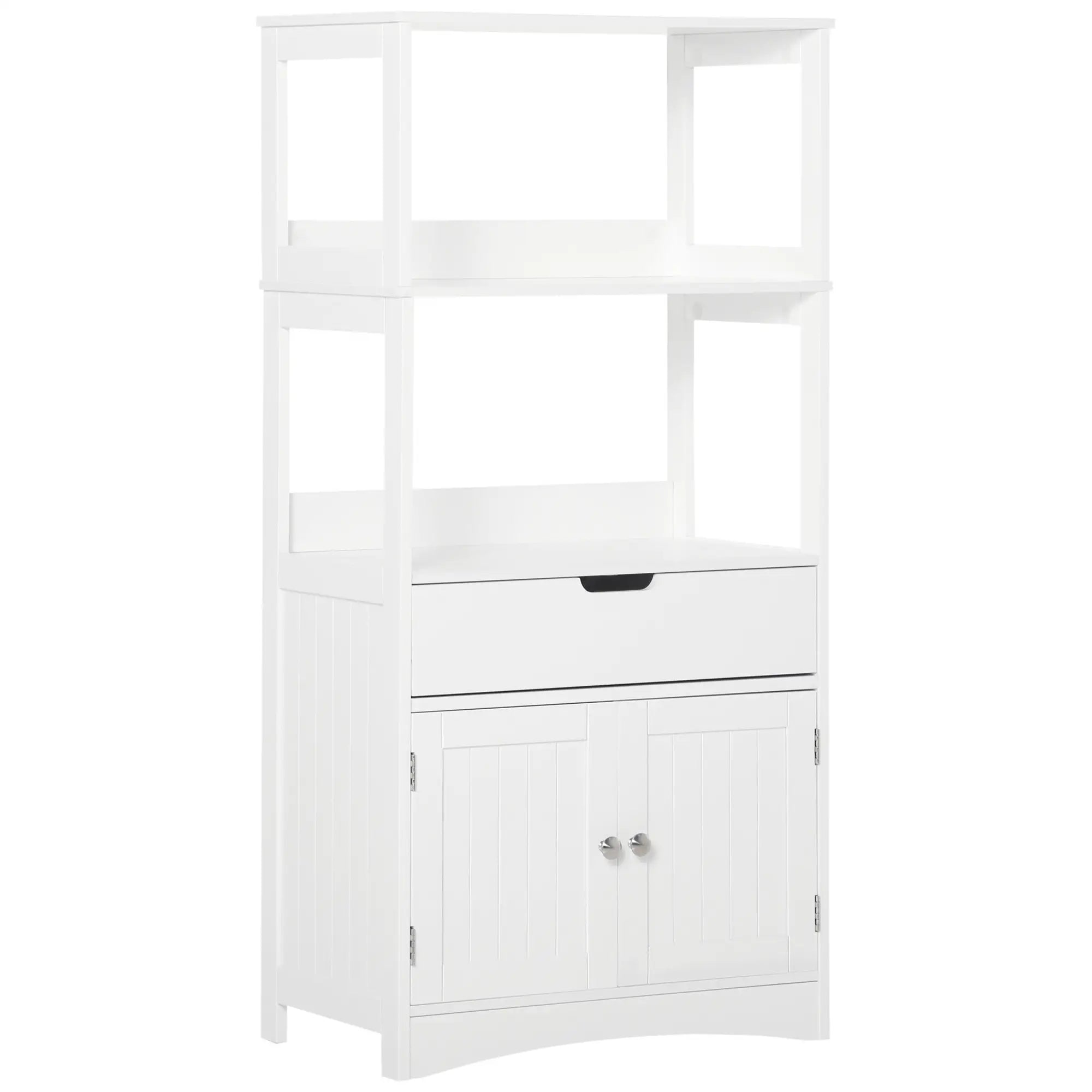 Bathroom Floor Cabinet, Kitchen Cupboard with Shelves, Drawer, White Bathroom Cabinets White at Gallery Canada