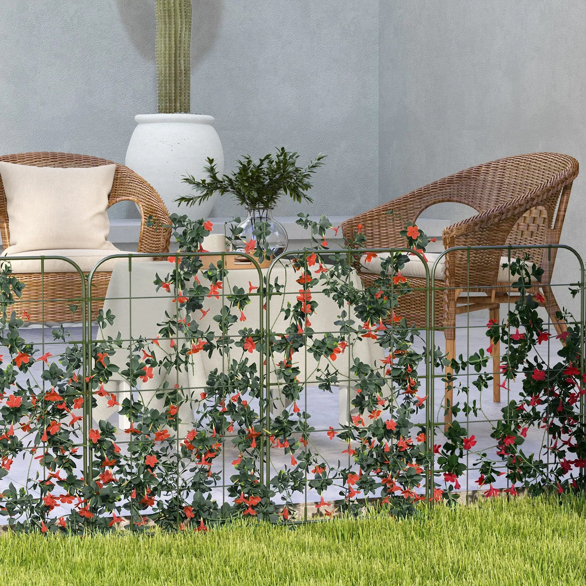 6-Piece Plant Support Set, Steel Trellis, 40 x 90 cm, Green Plant Stands at Gallery Canada