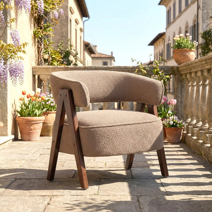 Sherpa Fleece Accent Chair, Upholstered Armchair, Light Brown Accent Chairs at Gallery Canada