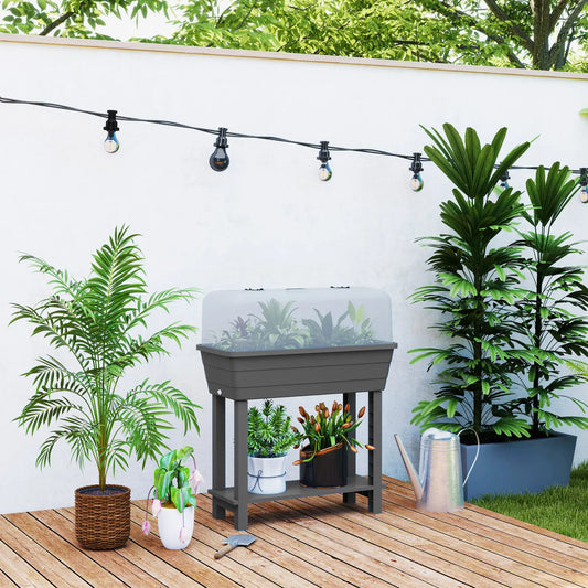 41L Self Watering Raised Garden Bed, Ventilation Lid, Dark Grey Raised Garden Beds Dark Grey at Gallery Canada
