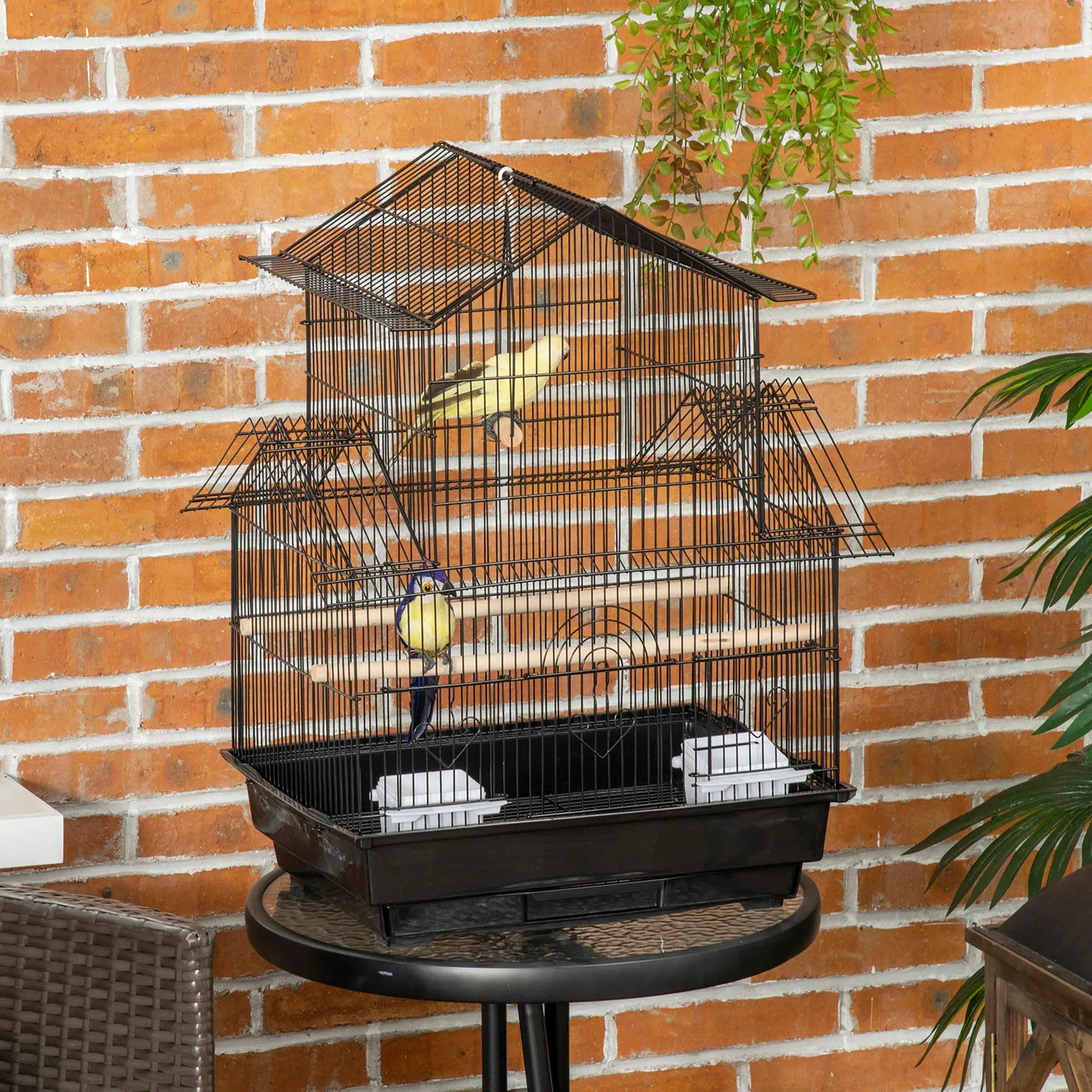 25" Bird Cage with Perch, Swing, Food Container, Slide-out Tray Bird Cages at Gallery Canada
