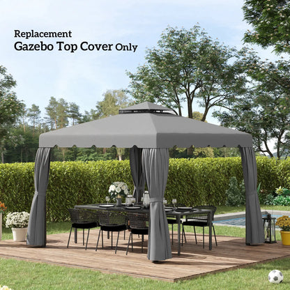 10' x 10' Gazebo Replacement Canopy, Double Vented Roof, Grey Gazebo Canopy Replacement at Gallery Canada