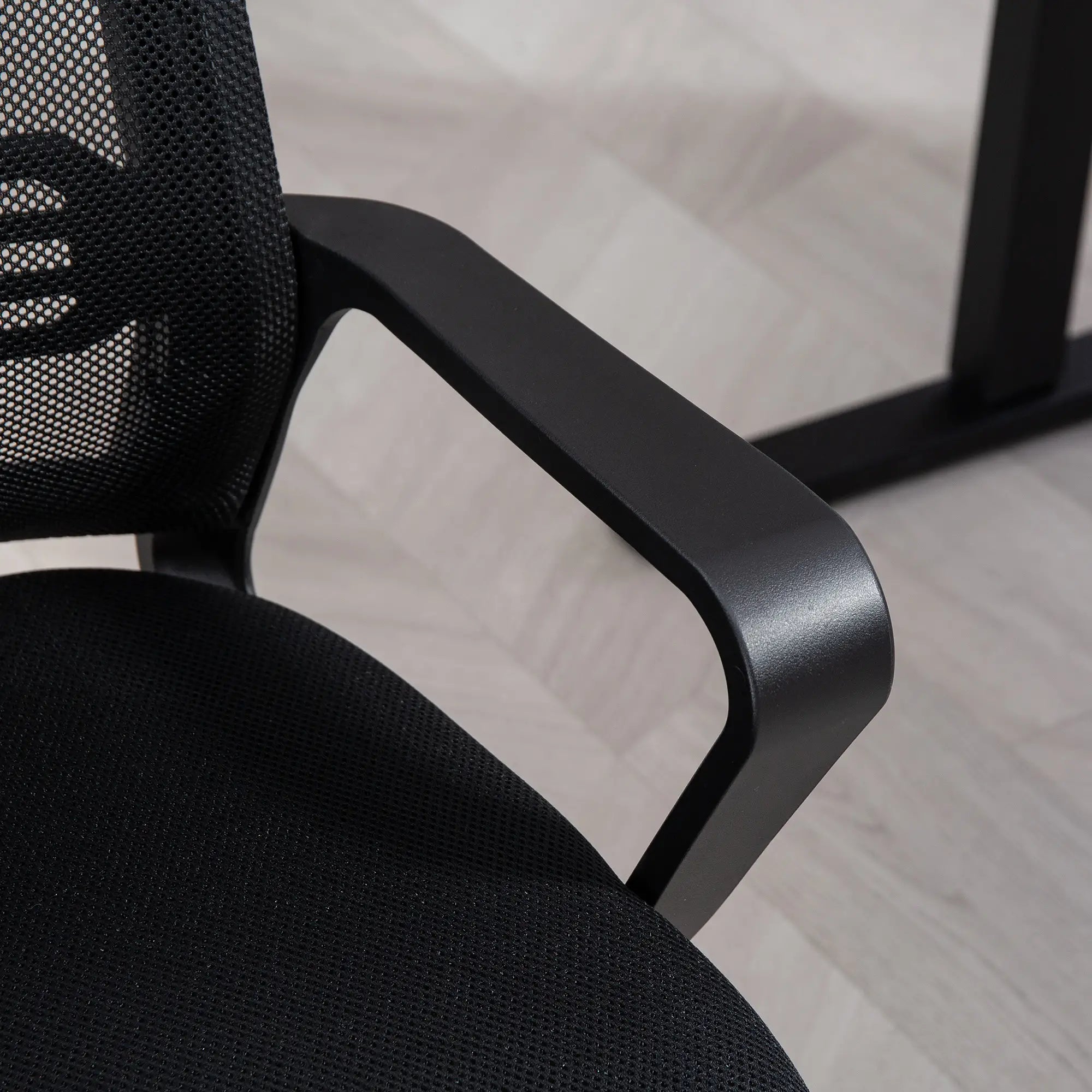 Ergonomic Desk Chair No Wheels, Padded Mesh Office Chair, Black Task Chairs at Gallery Canada