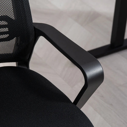 Ergonomic Desk Chair No Wheels, Padded Mesh Office Chair, Black Task Chairs at Gallery Canada