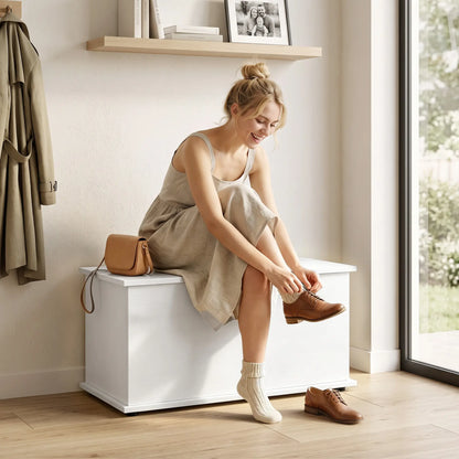 Coffre de rangement avec dessus relevable "31.5", blanc