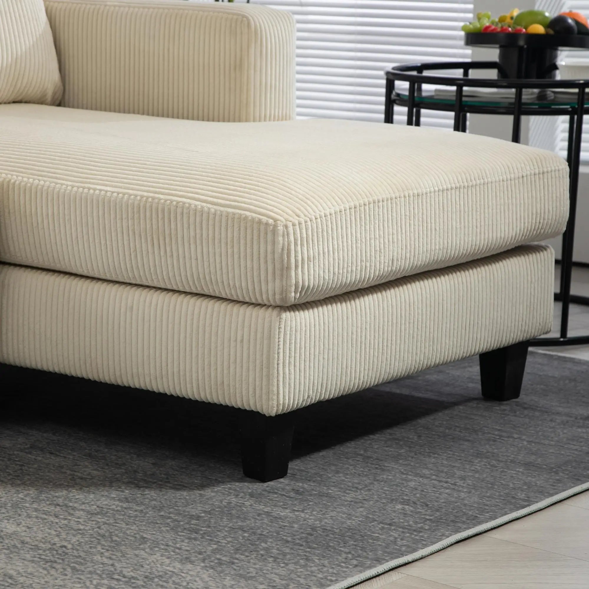 L Shaped Sofa with Chaise Lounge, Spring Cushion, Beige Sofas & Reclining Chairs at Gallery Canada