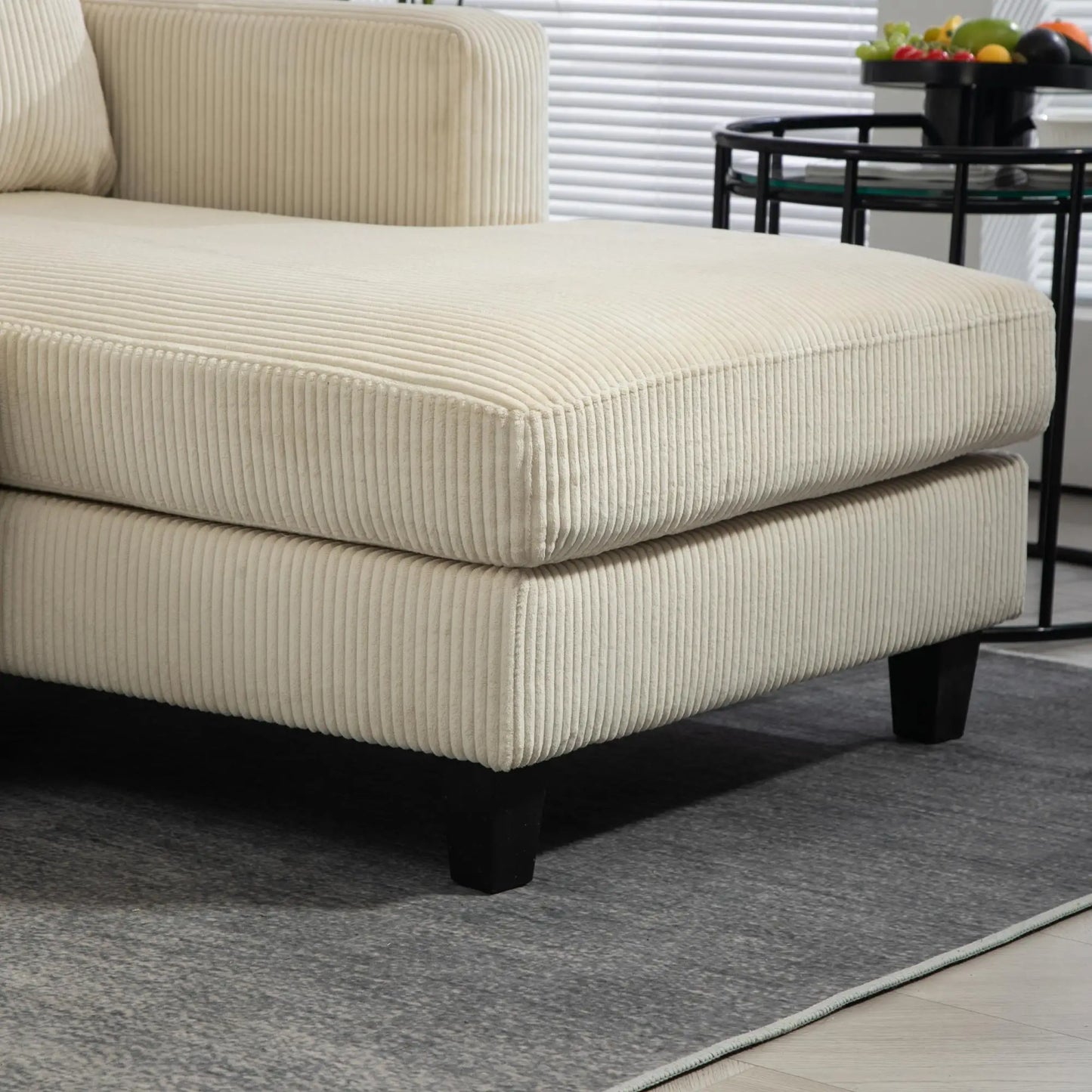 L Shaped Sofa with Chaise Lounge, Spring Cushion, Beige Sofas & Reclining Chairs at Gallery Canada