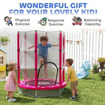 55" Toddler Trampoline, Safety Enclosure Net, Indoor Outdoor, Ages 3-6, Pink Trampolines at Gallery Canada