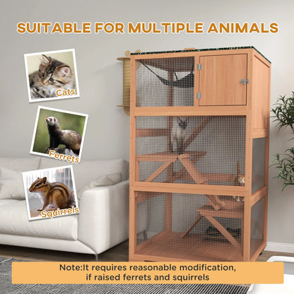 34" L Catio Outdoor Cat Enclosure, Wheels, Hammock, Platforms, Orange Outdoor Cat Enclosures at Gallery Canada