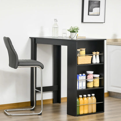 Modern Bar Table, Counter Height, 3 Storage Shelves, Black Bar Tables & Dining Tables at Gallery Canada