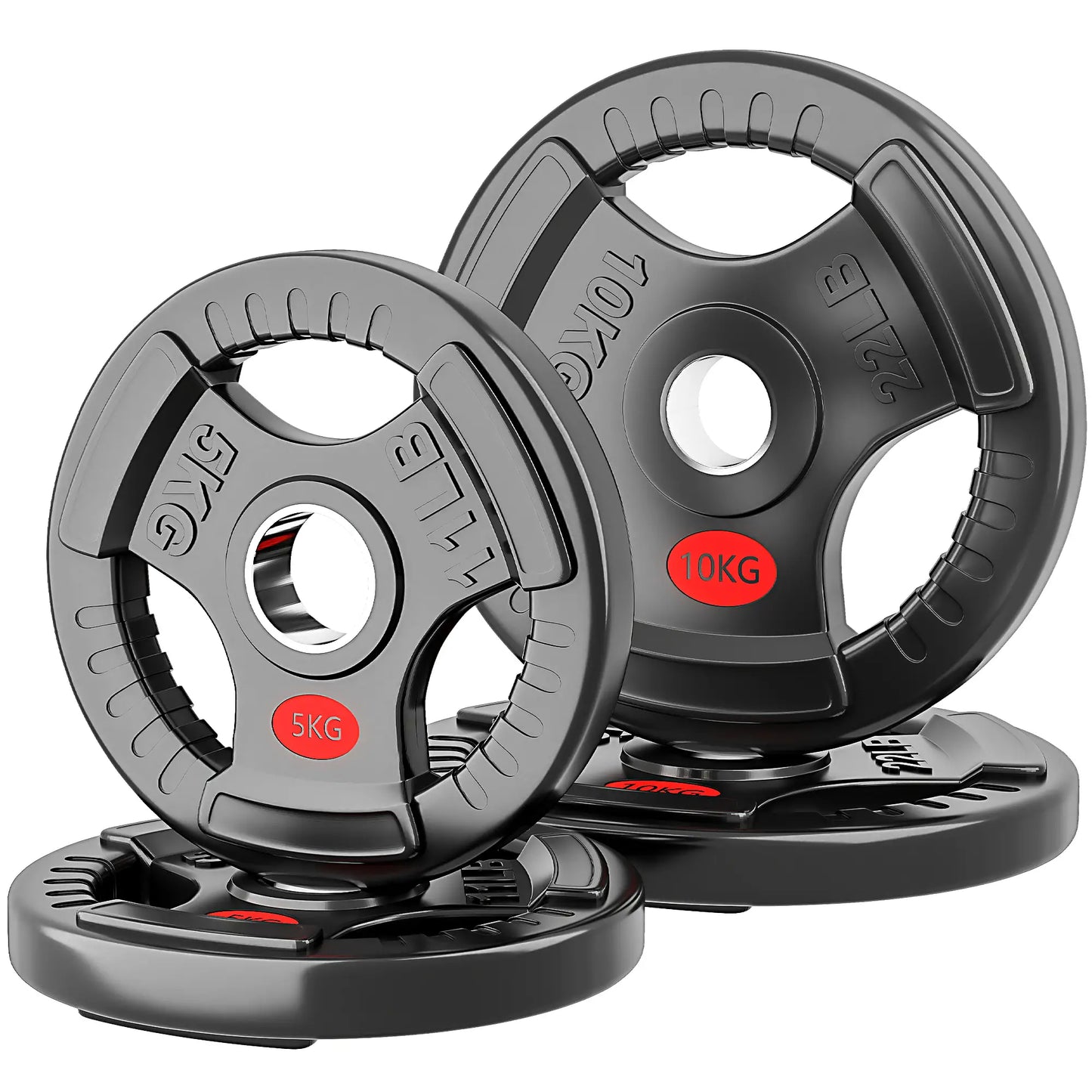 Weight Plates Set, 2-Inch Barbell Weights, 2 x 11lbs, 2 x 22lbs Dumbbells & Barbells Black at Gallery Canada