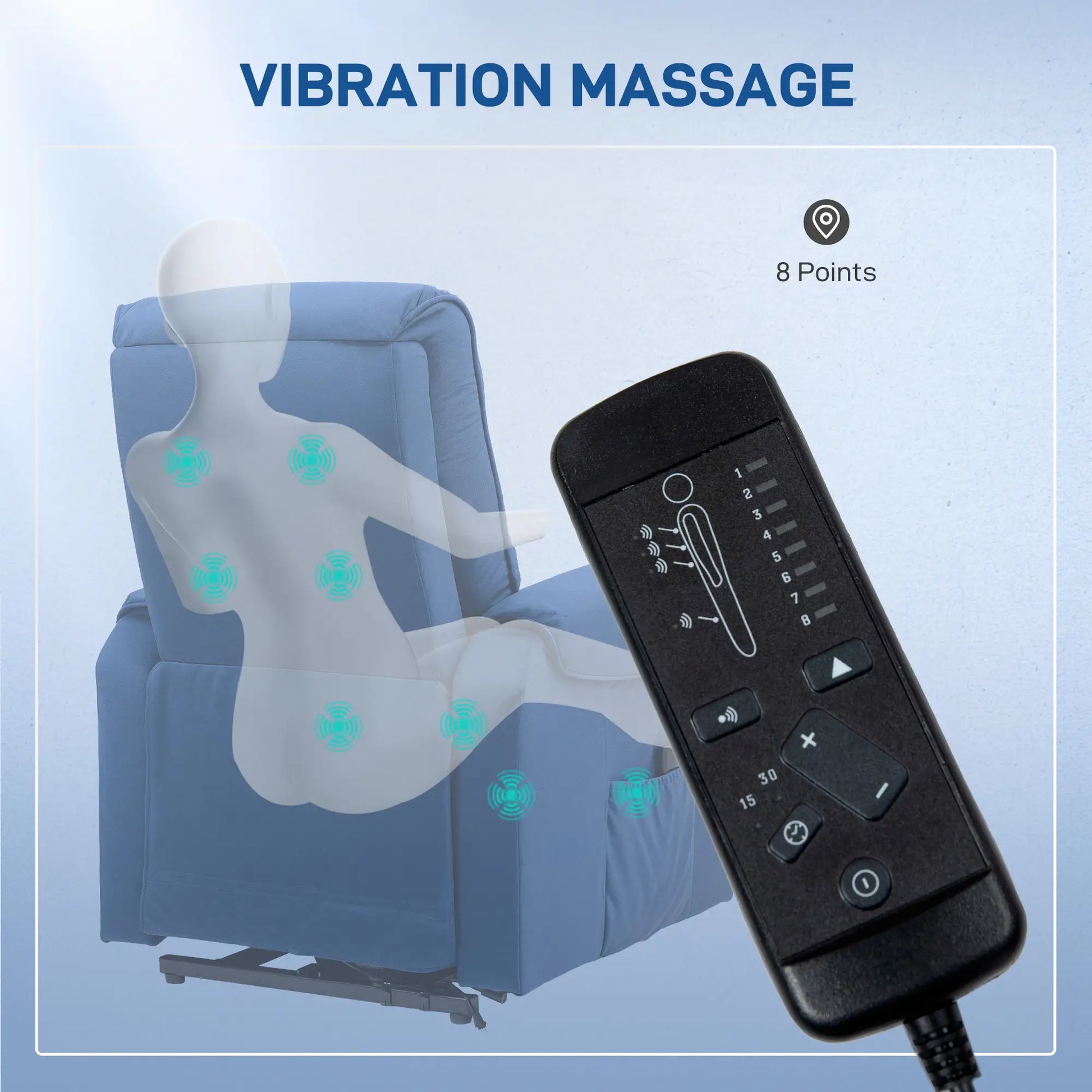 Elderly Lift Chair, Massage Recliner with 8 Vibration Points, Dark Blue Sofas & Reclining Chairs at Gallery Canada