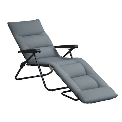 Foldable Lounge Chair, Reclining Patio Sun Lounger, 6-Position Adjustable, Grey Lounger Chairs at Gallery Canada