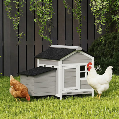 Wooden Chicken Coop With Nesting Box, Pull-Out Metal Tray, 36" x 25" x 27" Chicken Coops at Gallery Canada