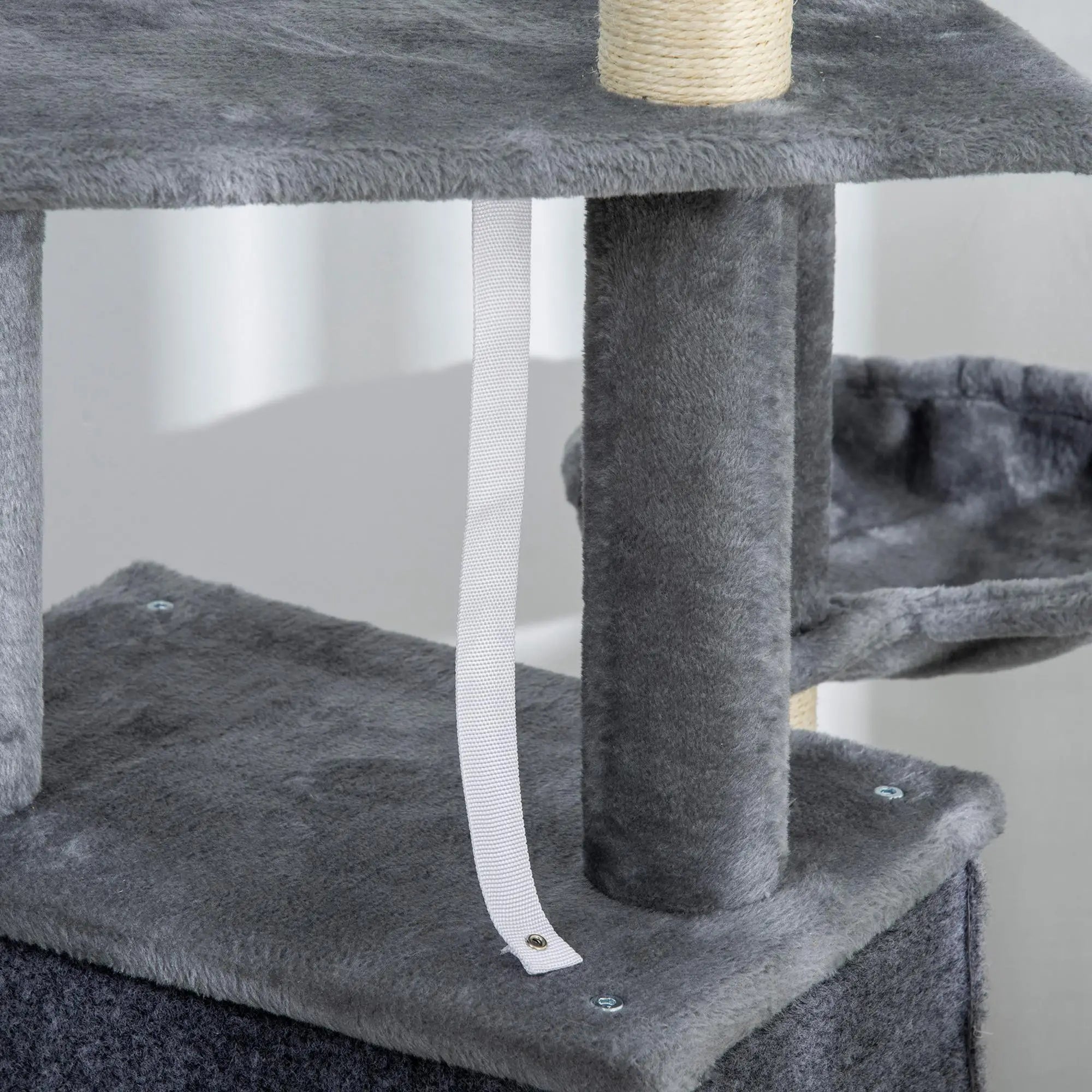 50 Inch Cat Tree, Multi-Level Tower with Sisal Posts, Ramp, Bed, Condo, Hammock, Toy Ball, Grey Cat Towers at Gallery Canada